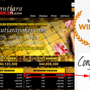 Bukti Withdraw (8.700.000.- ) Member Setia Mutiarapoker