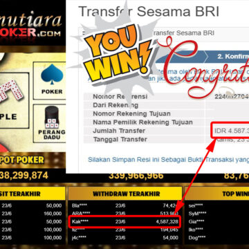 Bukti Withdraw (4.587.328.- ) Member Setia Mutiarapoker