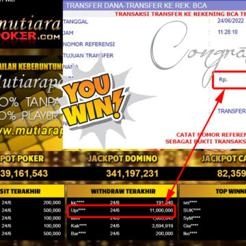 Bukti Withdraw (11.000.000.- ) Member Setia Mutiarapoker