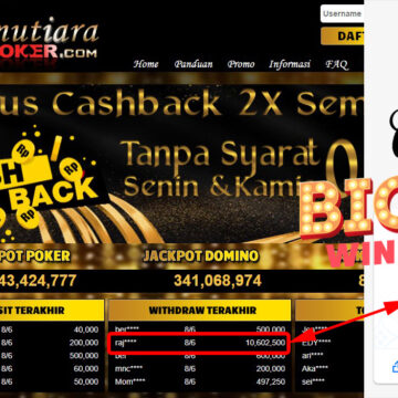 Bukti Withdraw (10.602.500.- ) Member Setia Mutiarapoker