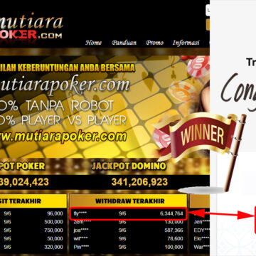 Bukti Withdraw (6.344.764.- ) Member Setia Mutiarapoker