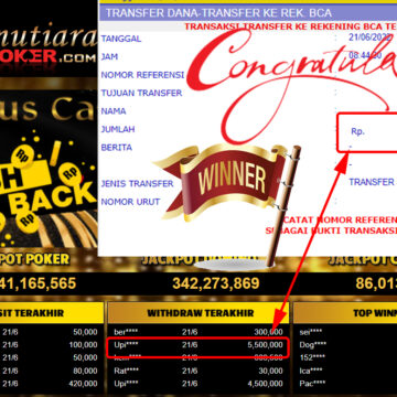 Bukti Withdraw (5.500.000.- ) Member Setia Mutiarapoker