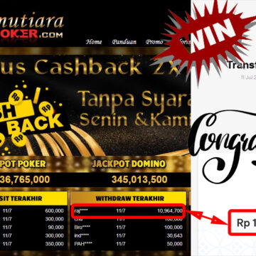 Bukti Withdraw (10.964.700.- ) Member Setia Mutiarapoker