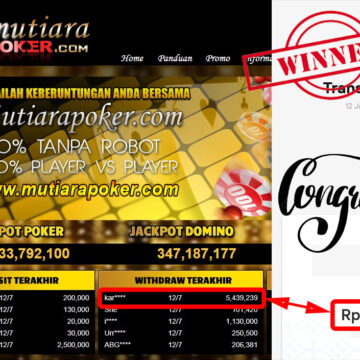 Bukti Withdraw (5.439.239.- ) Member Setia Mutiarapoker