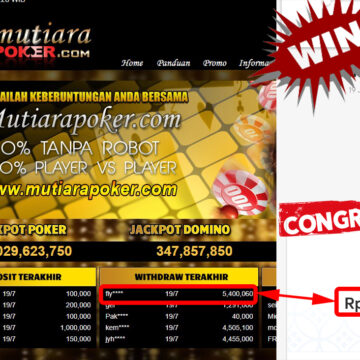 Bukti Withdraw (5.400.060.- ) Member Setia Mutiarapoker