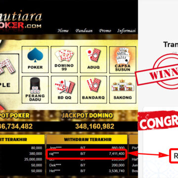 Bukti Withdraw ( 7.411.400.- ) Member Setia Mutiarapoker