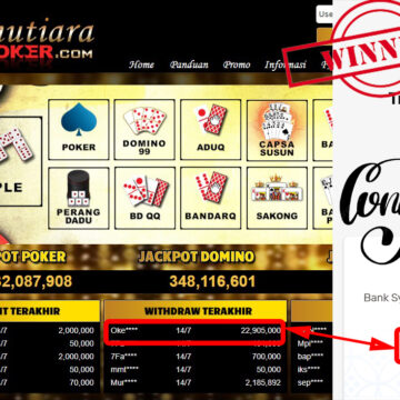 Bukti Withdraw (22.905.000.- ) Member Setia Mutiarapoker