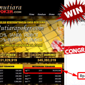 Bukti Withdraw ( 30.610.500- ) Member Setia Mutiarapoker