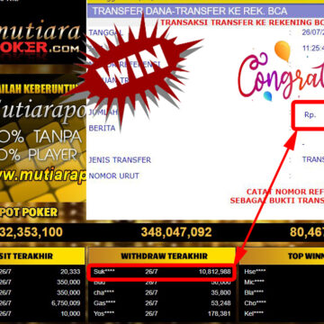 Bukti Withdraw ( 10.812.988.- ) Member Setia Mutiarapoker