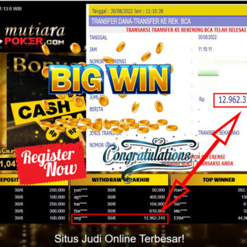 Bukti Withdraw (12.962.310,- ) Member Setia Mutiarapoker