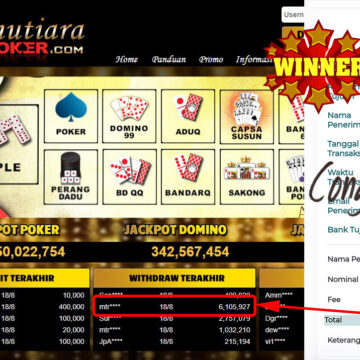 Bukti Withdraw ( 6.105.927,- ) Member Setia Mutiarapoker