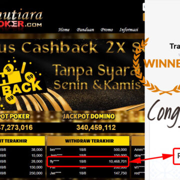 Bukti Withdraw ( 10.468.701,- ) Member Setia Mutiarapoker