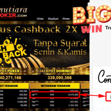 Bukti Withdraw ( 8.575.000,- ) Member Setia Mutiarapoker