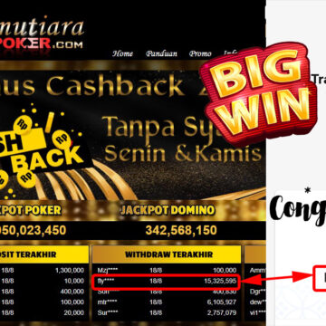 Bukti Withdraw ( 15.325.595,- ) Member Setia Mutiarapoker