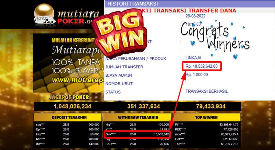 Bukti Withdraw ( 10.533.642,- ) Member Setia Mutiarapoker