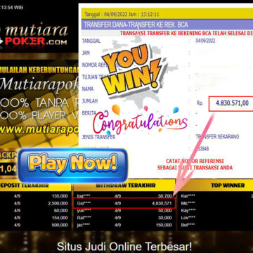 Bukti Withdraw (4.830.571,- ) Member Setia Mutiarapoker