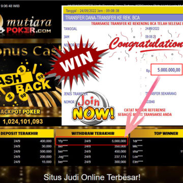 Bukti Withdraw (5.000.000- ) Member Setia Mutiarapoker