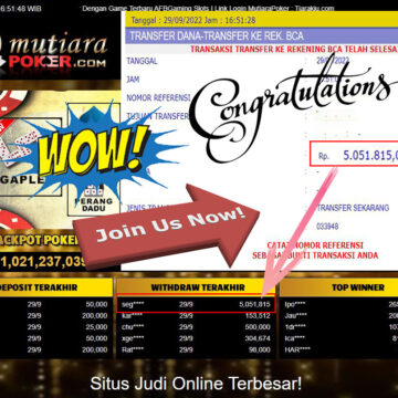 Bukti Withdraw (5.051.815- ) Member Setia Mutiarapoker