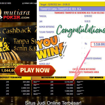 Bukti Withdraw (5.518.00,- ) Member Setia Mutiarapoker