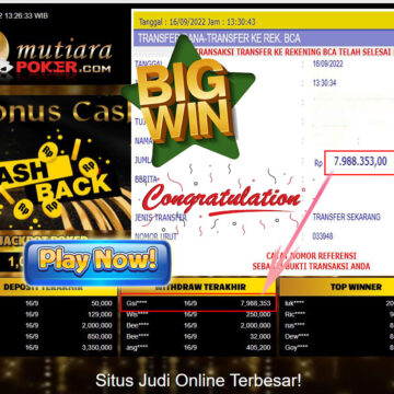 Bukti Withdraw (7.988.353,- ) Member Setia Mutiarapoker