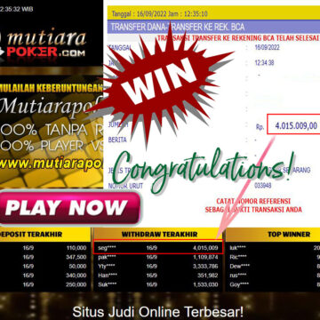 Bukti Withdraw (4.015.009,- ) Member Setia Mutiarapoker