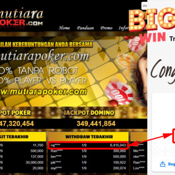 Bukti Withdraw ( 6.415.043,- ) Member Setia Mutiarapoker