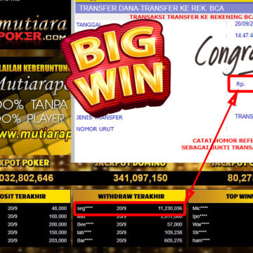 Bukti Withdraw (11.230.036- ) Member Setia Mutiarapoker