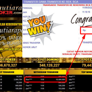 Bukti Withdraw (10.484.000,- ) Member Setia Mutiarapoker