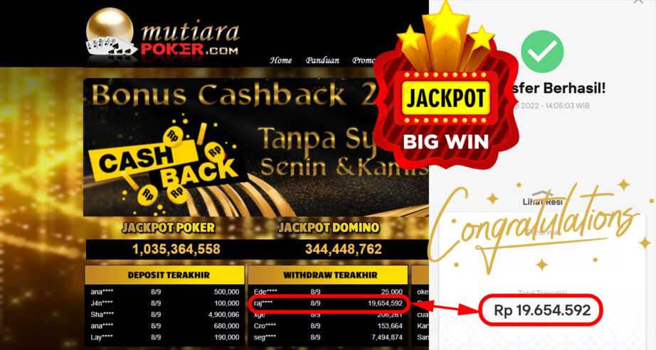 Bukti Withdraw (19.654.592,- ) Member Setia Mutiarapoker