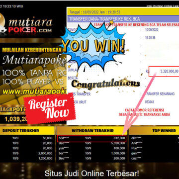 Bukti Withdraw (5.320.000,- ) Member Setia Mutiarapoker