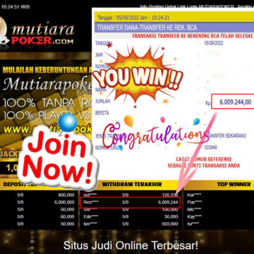 Bukti Withdraw (6.009.244,- ) Member Setia Mutiarapoker