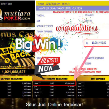 Bukti Withdraw (10.001.440- ) Member Setia Mutiarapoker