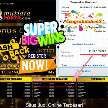 Bukti Withdraw (12.155.000- ) Member Setia Mutiarapoker