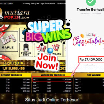 Bukti Withdraw (27.409.000- ) Member Setia Mutiarapoker