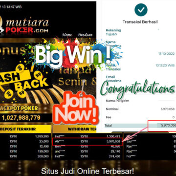 Bukti Withdraw (5.970.058- ) Member Setia Mutiarapoker