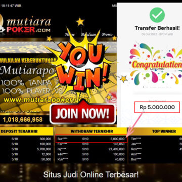 Bukti Withdraw (5.000.000- ) Member Setia Mutiarapoker