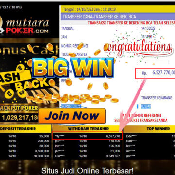 Bukti Withdraw (6.527.770- ) Member Setia Mutiarapoker