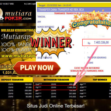 Bukti Withdraw (7.403.326- ) Member Setia Mutiarapoker