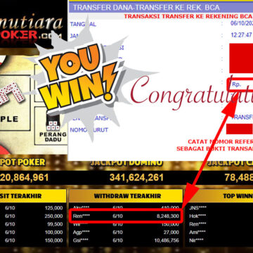 Bukti Withdraw (8.248.300- ) Member Setia Mutiarapoker