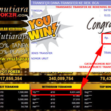 Bukti Withdraw (8.631.449- ) Member Setia Mutiarapoker