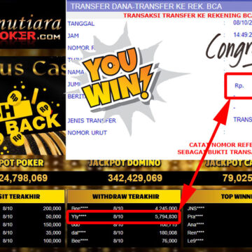 Bukti Withdraw (5.794.830- ) Member Setia Mutiarapoker