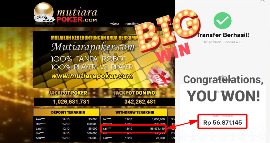 Bukti Withdraw (56.871.145- ) Member Setia Mutiarapoker