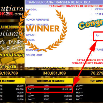 Bukti Withdraw (16.915.186- ) Member Setia Mutiarapoker