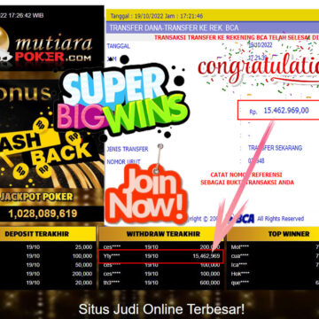 Bukti Withdraw (15.462.969- ) Member Setia Mutiarapoker