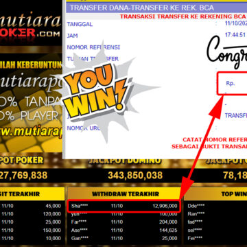 Bukti Withdraw (12.906.000- ) Member Setia Mutiarapoker