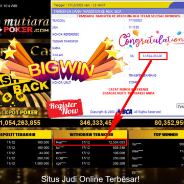 Bukti Withdraw (12.504.003- ) Member Setia Mutiarapoker