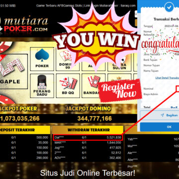 Bukti Withdraw (5.521.838.- ) Member Setia Mutiarapoker