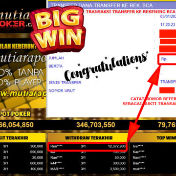 Bukti Withdraw (12.372.900.- ) Member Setia Mutiarapoker