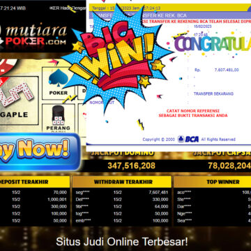 Bukti Withdraw (7.607.481- ) Member Setia Mutiarapoker