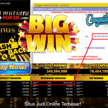 Bukti Withdraw (40,915,009- ) Member Setia Mutiarapoker